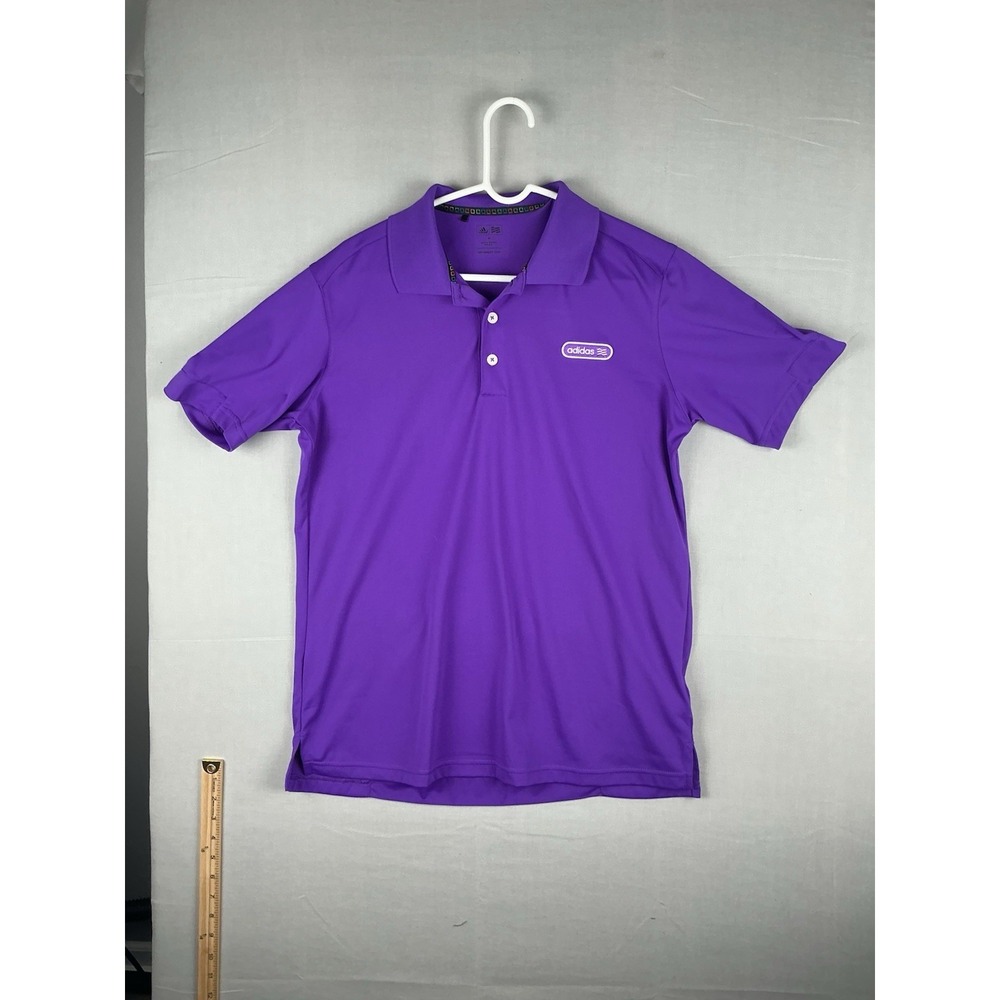 Adidas Golf Mens Medium Purple Polo‎ Shirt Short Sleeve Logo Athletic